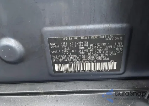 2013 Subaru Outback 2.5I Premium z USA, uszkodzony, nr VIN 4S4BRBCC5D3202851